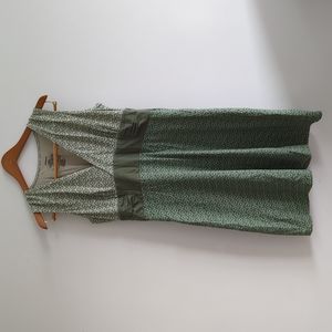 Patagonia green cotton patterned dress, Margot dress, large